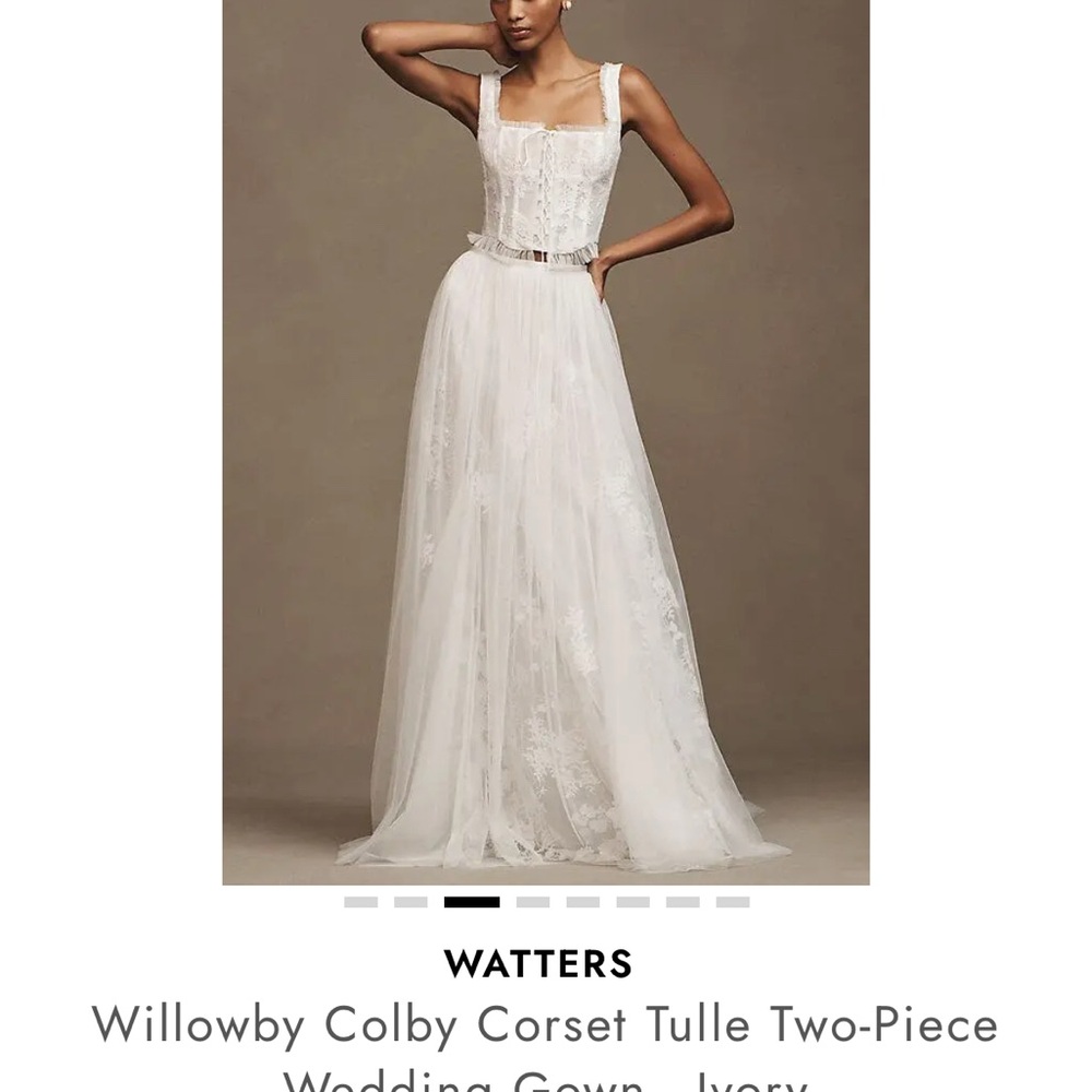 Watters Ivory Lace Corset Tulle Wedding Dress